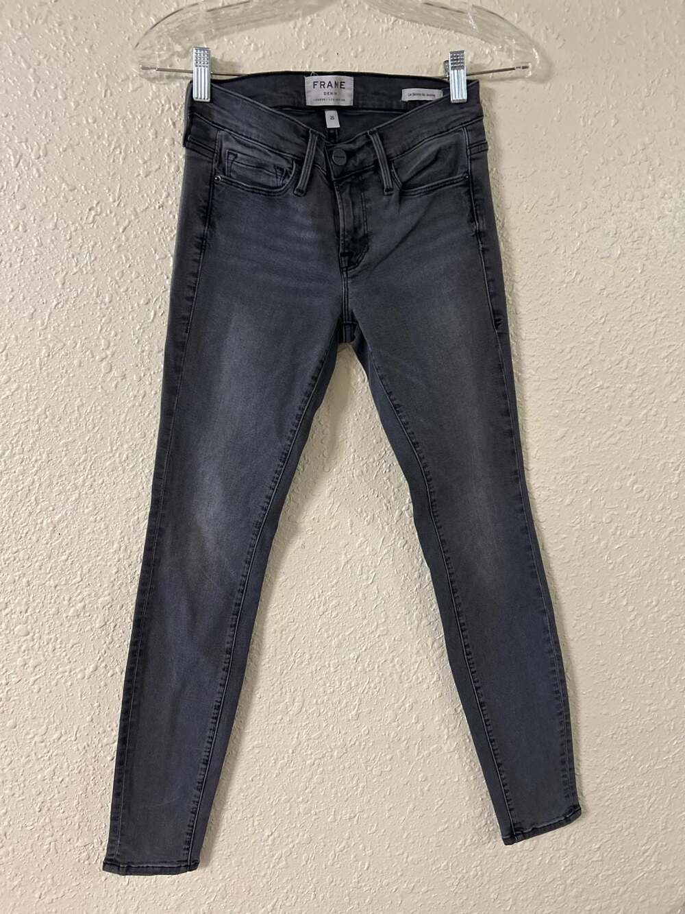 FRAME Denim Le Skinny de Jeanne Size 25 Black Skinny Jeans